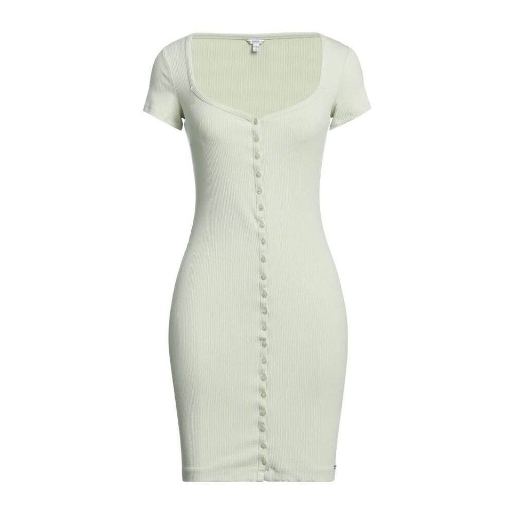 GUESS Light Green Ribbed Mini Dress